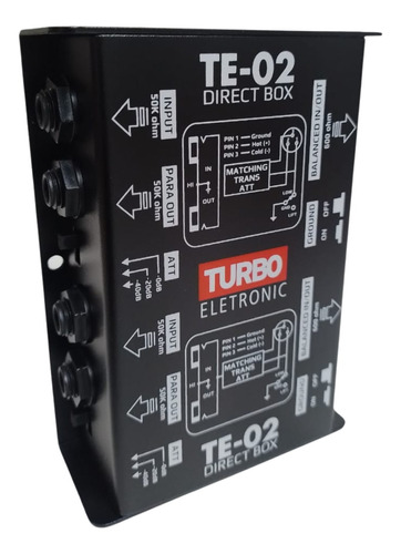 Direct Box Turbo Music Duplo Passivo Te02 2 Canais