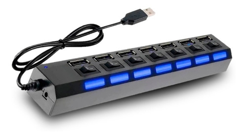 Régua Hub Usb Hi-speed 7 Portas Com Fonte 5 Gbps