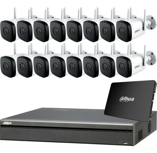 Kit Ip Seguridad Dahua Dvr 16 + Disco + 16 Camaras 4mp Wifi