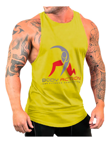 N°1 Musculosa Olímpica Entrenamiento Gym Body Action Genetic