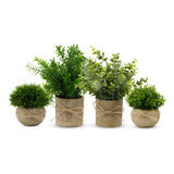 Pengyee Planta Artificial, 4 Piezas De Mini Plantas Artifici