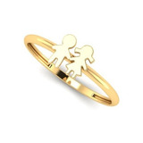 Anel Ouro 18k Menino & Menina C/ Certificado 