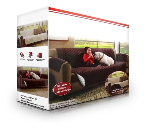 Forro Sofa Protector Muebles 3 Puestos Doble Faz Perro Gato