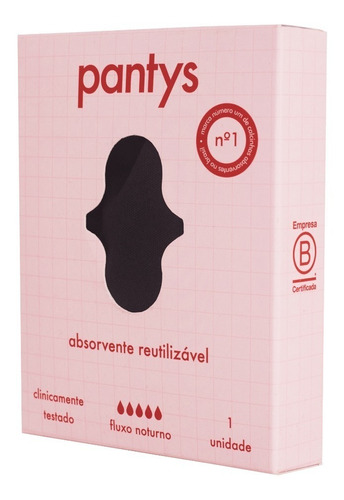 Absorvente Menstrual Lavável Pantys Preto - Fluxo Noturno