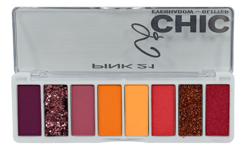 Paleta So Chic Fluor Glitter Sombras Ojos Pink21 Original