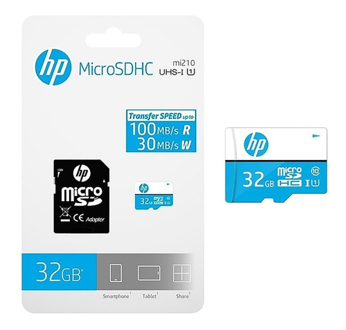 Memoria Micro Sd 32 Gb Hp Clase 10 Uhs-i 100 Mb/s Genuina