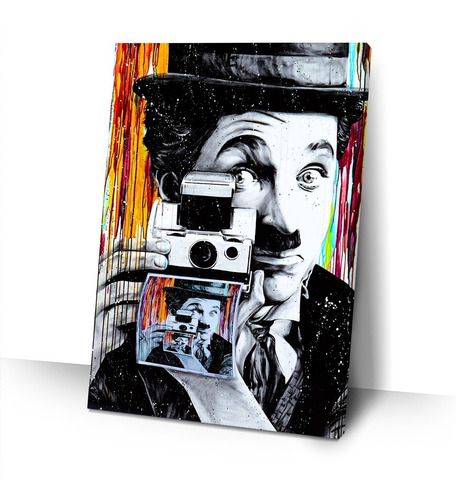 Quadro Charles Chaplin Abstrato 100x150 Decorativo Para Sala