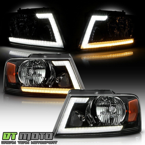 Ford F150 F-150 2004-2008 Par De Faros Led Negros