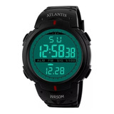 Relógio De Pulso Digital Atlantis G7330 Com Corria De Borracha Cor Preto