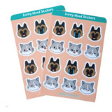 Plancha De Stickers Kawaii Gatito Y Perrito Journal Bujo 