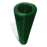 Tela Verde Metal Revestida Soldada Pvc Furo 12mm 1m X 2m