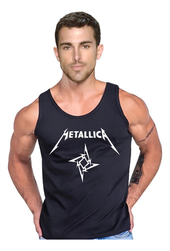 Polera Diseño Metallica Logo Musculosa Tank Gym Life 