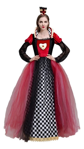 2024 Disfraz De Halloween Reina De Corazones Vestido De