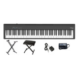 Combo Kit Piano Electrico 88 Teclas Pesadas Roland Fp30x