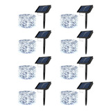 Luces Solares De Cadena 8 Modos Para Navidad, 8 Piezas 100 L