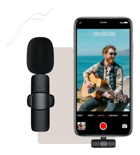 Microfone Lapela Wireless Cancel Ruído Samsung Tipo C Tablet