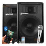 Kit Caixas De Som Bluetooth Ativa E Passiva 600w + Microfone