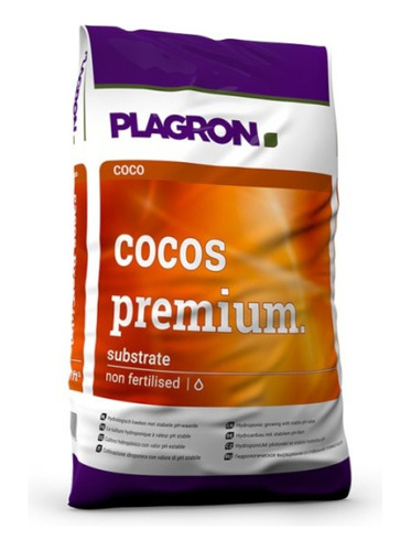 Cocos Premium Plagron Fibra Coco Inerte Sustrato 50 Litros