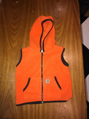 Chaleco Carhartt De Polar C/ Capucha Color Naranja T24 Meses