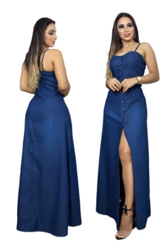 Vestido Jeans Elastano Longo