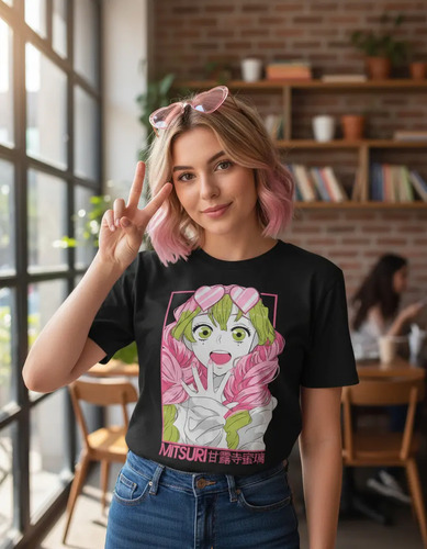 Playera Mitsuri Pilar Del Amor Demon Slayer Kimetsu Anime
