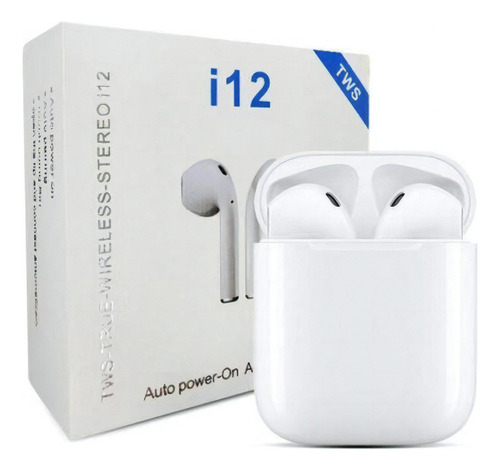 Auriculares Bluetooth I12 Touch Tws 5.0, Versión Inalámbrica, Color Blanco, Luz Led