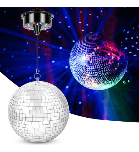 Meagoo Bola De Discoteca Con Motor Y Luz, Bola De Espejo Col