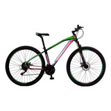 Bicicleta Mountain Bike R29 Forest Aluminio Cambios Frenos Color Negro/rosa/verde