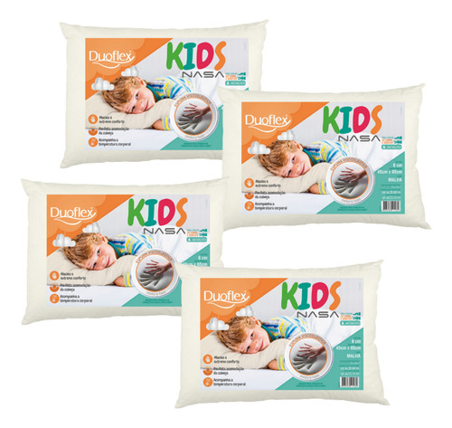 Kit De 4 Travesseiros Infantis Kids Nasa - Duoflex