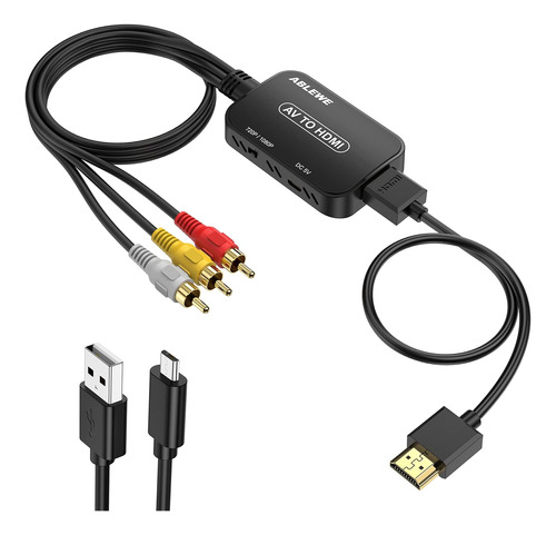 Convertidor Ablewe Rca A Hdmi, Convertidor Av A Hdmi Con Cab