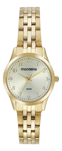 Relógio Feminino Dourado Pequeno Mondaine Original Novo Nf