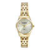 Relógio Feminino Dourado Pequeno Mondaine Original Novo Nf