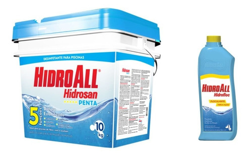 Cloro Granulado Hidroall Hidrosan 5x1 - 10 Kg + Clarificante