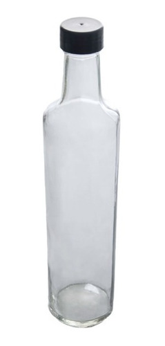 Botella Vidrio Aceite 500cc Redonda Transparente Tap Ins X24