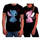 Polera Duo Parejas Día De Los Enamorados Stitch Con Novia 01