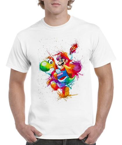 Camisas Para Hombre Blancas Mario Bros Diseños Amigos