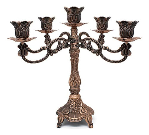 Dorlotou Candelabro De Metal 5-vela De 10.1 Pulgadas De Alto