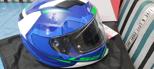 Casco Moto Ls2 Stream Evo Ff320 Brillante Azul - Xl