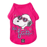 Roupa Para Cachorro Camiseta Inverno Snoopy So Fab Rosa Gg