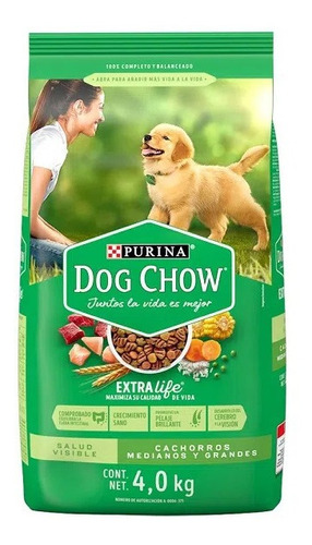 Dog Chow Extra Life Cachorro Raza Mediana Grande 4kg