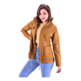 Campera Mujer Parka Liviana Gabardina Con Capucha 1 Al 7