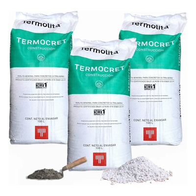 Construcción Termocret Termolita Mineral Expandida 100lts 3p | Envío gratis