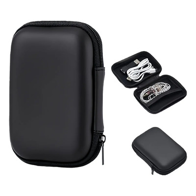 Bolsa Organizadora de Viaje Negra para Cables y Auriculares Estuche Compacto de PU Semirrígido Resistente al Agua y Golpes, con Compartimentos Internos, Ideal para Accesorios Electrónicos y Uso Diario | MercadoLibre