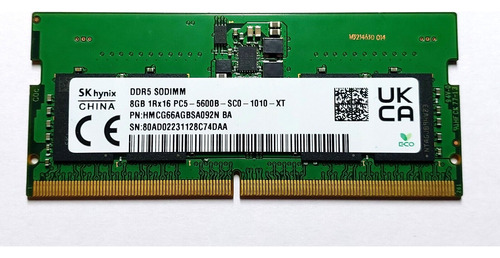 Memoria Ram Sk Hynix 8gb 1rx16 Pc5-5600b Ddr5 Sodim Laptop