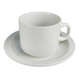 Set Taza Desayuno + Plato Taza 200 Ml Porcelana Bz3