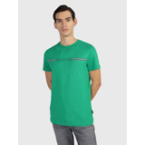 Playera Slim De Cuello Con Logo Hombre Tommy Hilfiger Verde