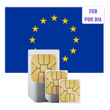 Chip Europa Premium +40 Países - 2gb Por Dia - 30 Dias