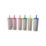 Kit 10 Long Drink Branco Tampa E Canudo - Cor A Definir 