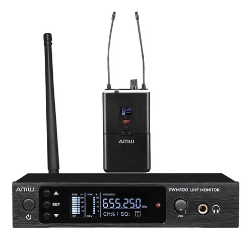 Retorno De Palco Sem Fio In Ear Amw Ums2 Uhf Digital Monitor