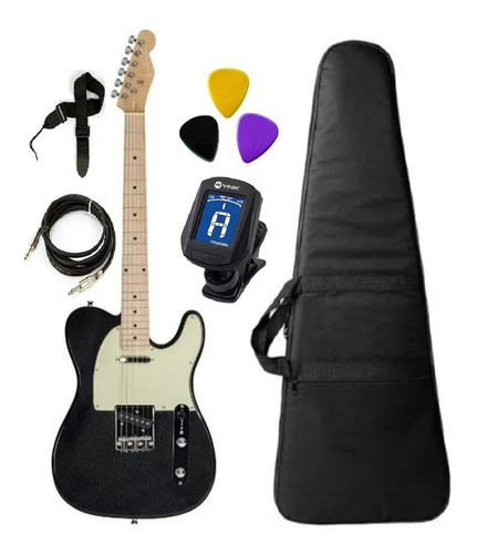 Kit Guitarra Michael Telecaster Gm385 Preta+bag+correia+cabo